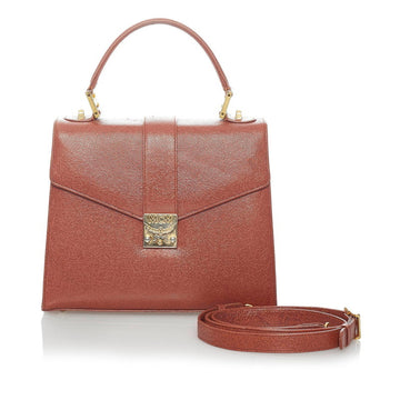 MCM Handbag Shoulder Bag Brown Leather Ladies