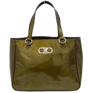 Celine Bag Ladies Tote Handbag Enamel Khaki