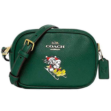 COACH Shoulder Bag Jamie Green Disney CN024 Leather  Pochette Mickey Santa Collaboration - Ladies
