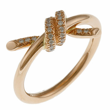TIFFANY&Co. Knot Ring No. 1.5 18K K18 Pink Gold Diamond Women's