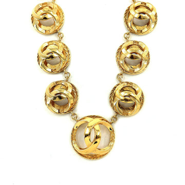 Chanel here mark necklace round type gold vintage accessories