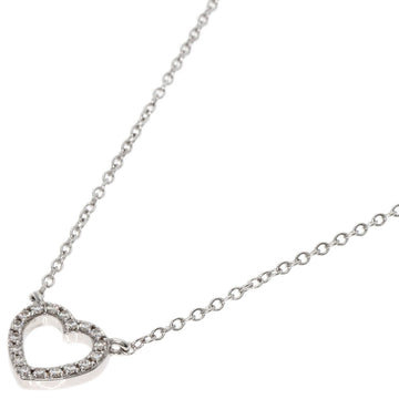 TIFFANY Metro Heart Diamond Necklace K18 White Gold Women's &Co.