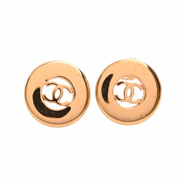CHANEL Cocomark round earrings gold ladies