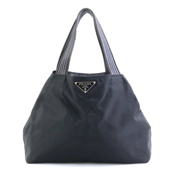 PRADA Handbag Tote Bag Nylon/Leather Black Silver Men's