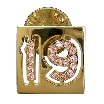 Chanel No.19 pin brooch GP rhinestone gold ladies