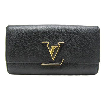 LOUIS VUITTON Taurillon Portofeuil Capsine M61248 Women's Taurillon Leather Long Wallet [bi-fold] Noir