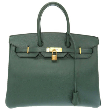 Hermes Birkin 35 Ardenne Veil ??? A engraved handbag bag green 0011 HERMES men's