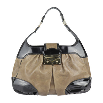 Louis Vuitton Bolly Shoulder Bag M95296 Monogram Emboss Embossed Leather Enamel Olive Brown Black Semi-Shoulder One-Shoulder Handbag Shopping Tote