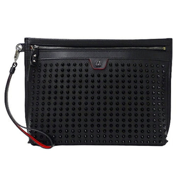 CHRISTIAN LOUBOUTIN bag men's clutch second leather CITY POUCH black 1225143 spike studs