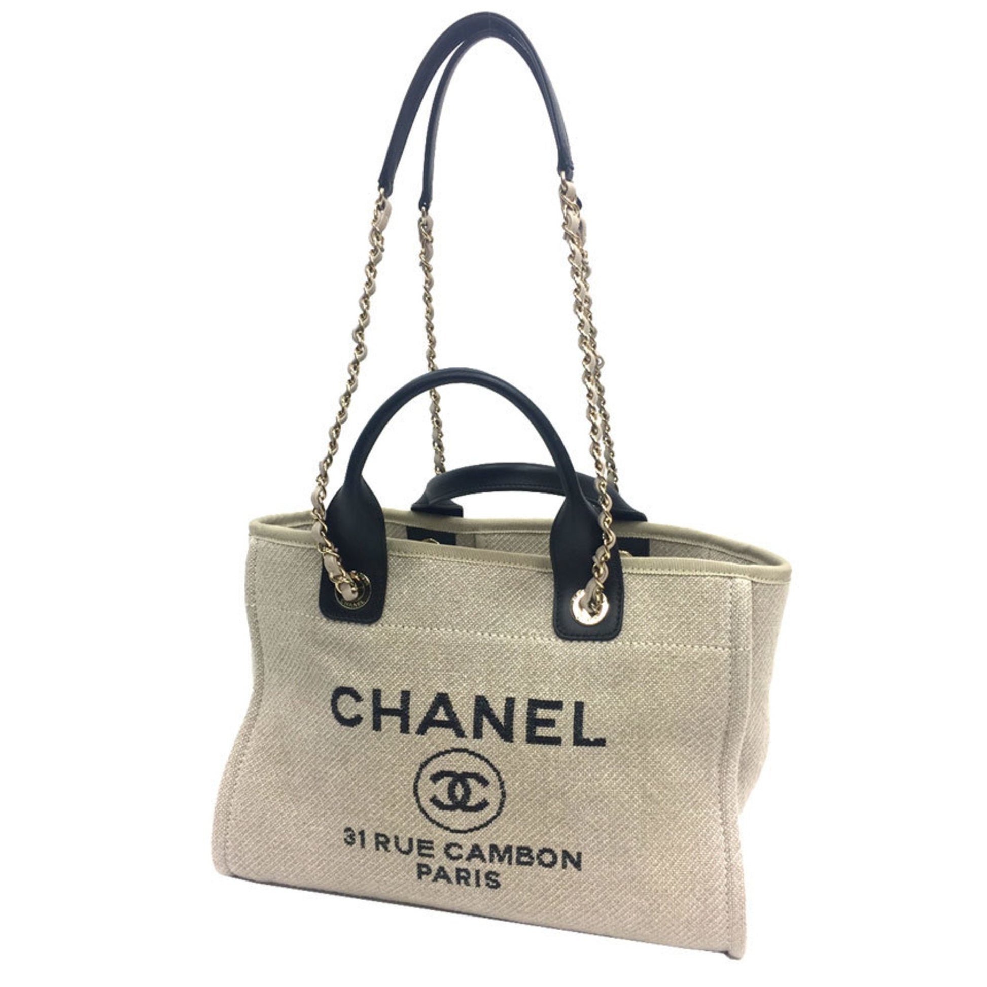 CHANEL Deauville Chain Tote AS3257 Tote Bag Japan ookura