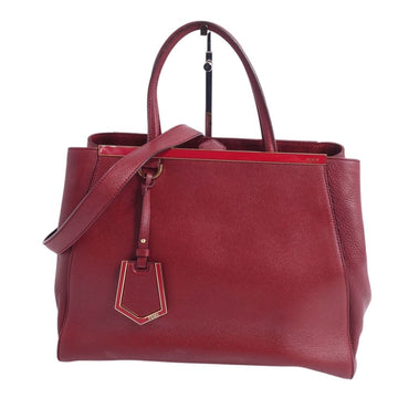 FENDI bag 2 JOURS toe Jour 2way handbag shoulder calf leather ladies red
