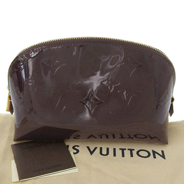 LOUIS VUITTON Monogram Vernis Pochette Cosmetic Pouch Amarant M91495