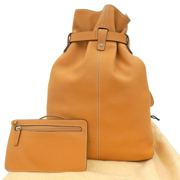 LOEWEWith  drawstring purse backpack rucksack leather camel porch