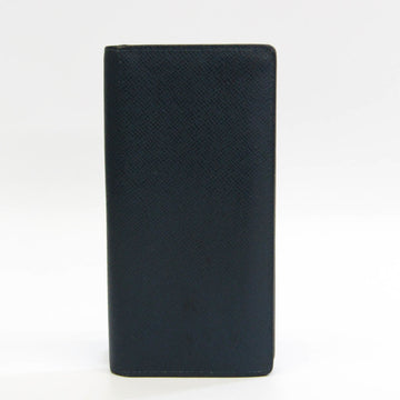 LOUIS VUITTON Taiga Portofeuil-Braza M30502 Men's Taiga Leather Long Wallet [bi-fold] Navy Blue
