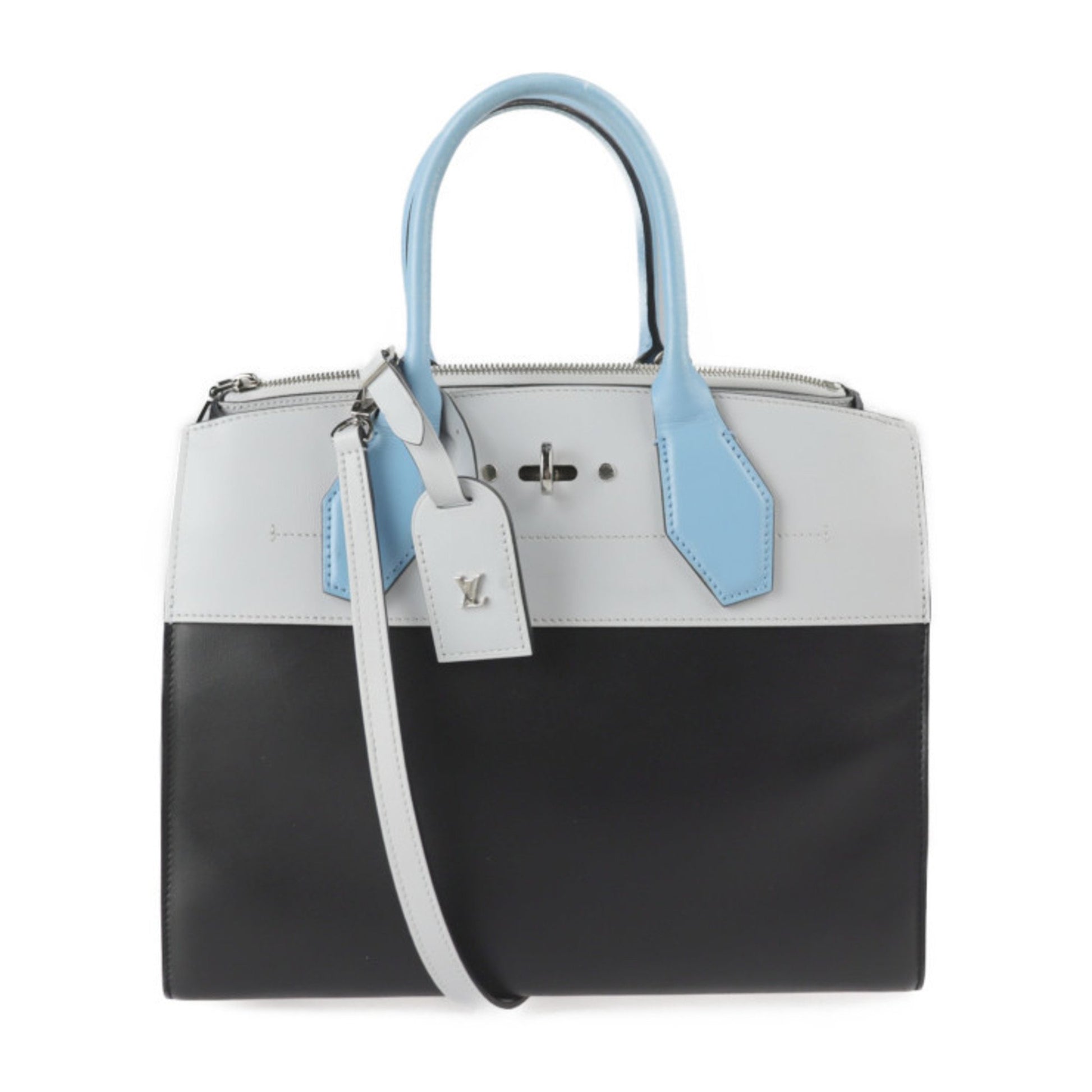 Louis Vuitton City Steamer MM Handbag M42435 Leather Black