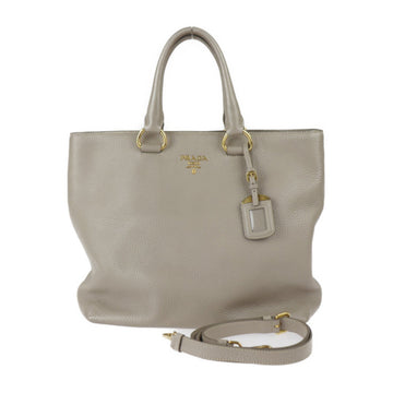 PRADA Tote Bag BN2865 Leather POMICE Graige Series Etoupe Gold Hardware 2WAY Shoulder Handbag