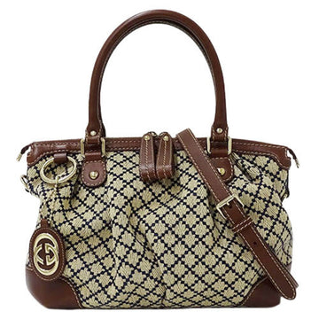 Gucci Bag Women's Brand Handbag Shoulder 2way Diamante Suki Canvas Brown Beige Navy 247902 With Charm