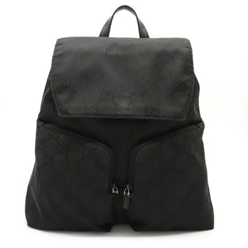 Gucci GG nylon backpack rucksack daypack leather black 003.0238.002058