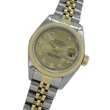 ROLEX Datejust 69173G T watch ladies 10P diamond automatic winding AT stainless steel SS gold YG combination overhauled/polished