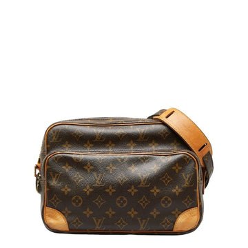 LOUIS VUITTON Monogram Nile Shoulder Bag M45244 Brown PVC Leather Women's