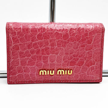 MIU MIU Miu Coin Case Wallet Purse Mini Pink Leather Ladies