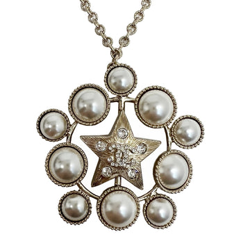 Chanel Pearl Star Rhinestone Necklace B19B AB2335 Ladies