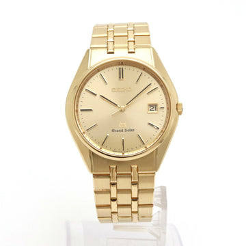 SEIKO GRAND Grand  GS Date Gold Dial 18KT K18YG 750 Men's Quartz Watch 9587-8010