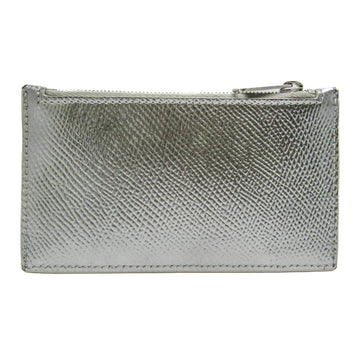 CELINE Compact Zipped Card Holder 10B68 3BFQ Leather Card Case Silver