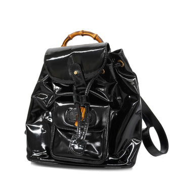 GUCCIAuth  Bamboo Rucksack 003 1998 0030 Women's Leather Backpack Black