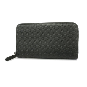 GUCCIAuth  Microssima Bi-fold Long Wallet 544473 Leather Black