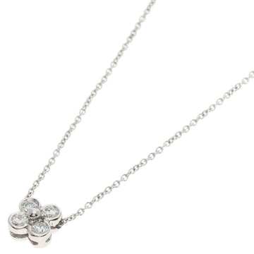 TIFFANY Bezel Set Diamond Necklace Platinum PT950 Women's &Co.