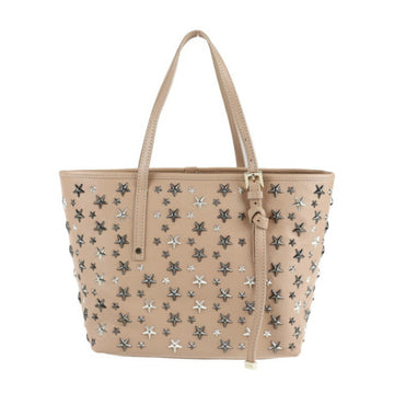 JIMMY CHOO SASHA Sasha S tote bag leather pink beige handbag shoulder shopping star studs