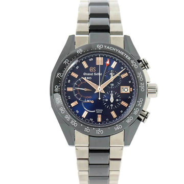 GRAND SEIKO Spring Drive Black Ceramics Collection Chronograph GMT SBGC219 9R96-0AD0 World Limited 500 pieces Men's Watch