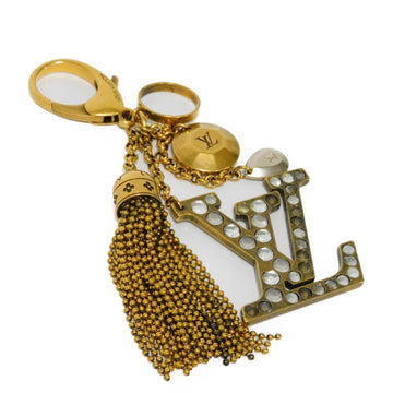 LOUIS VUITTON Keychain Bijoux Sac Calypse LV Signature Flower Fringe Tassel GP Brass Logo Clear M65724 Men Women