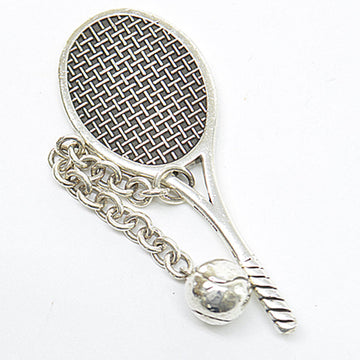 TIFFANY & Co. Charm tennis racket ball silver Ag925 key ring ladies men