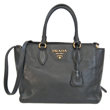 PRADA Women's Leather Handbag,Shoulder Bag Black