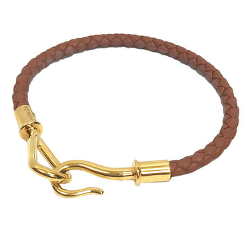 HERMES Jumbo H Bracelet Leather Camel x