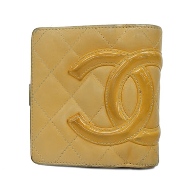 CHANELAuth  Cambon Bi-fold Wallet With Silver Hardware Women's Lambskin Wallet