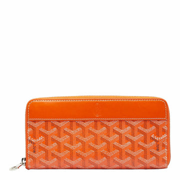 GOYARD Martinon GM Long Wallet Round Orange PVC Leather Women's