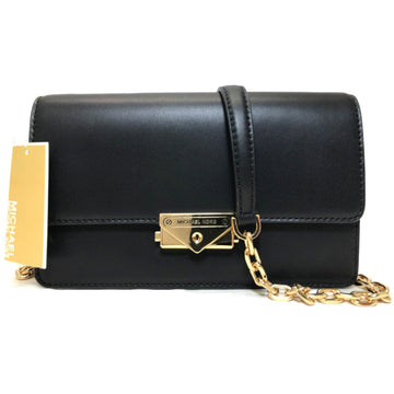 MICHAEL KORS Chain Shoulder Clutch Bag Black Leather Ladies 35R3G0EC60