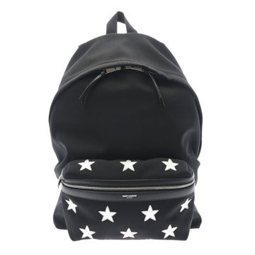 SAINT LAURENT Backpack Star Black Women's Canvas Rucksack/Daypack