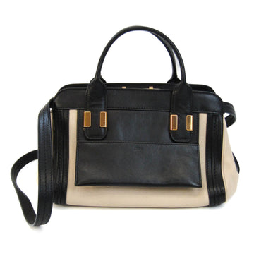 CHLOE Alice Women's Leather Handbag,Shoulder Bag Black,Cream