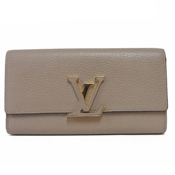 LOUIS VUITTON Long Wallet Portefeuille Capucines Gale Beige Leather M61249 Women's LV Vuitton Gold