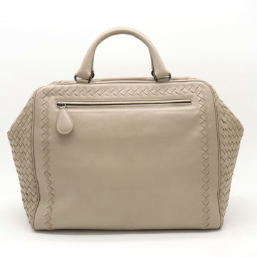 BOTTEGA VENETA Intrecciato Handbag Boston Bag Leather Greige
