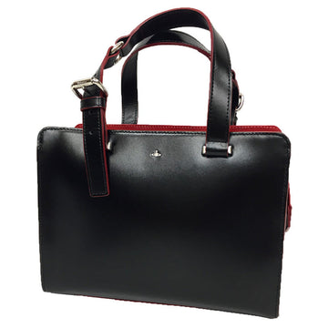 VIVIENNE WESTWOOD Handbag 2WAY Shoulder Bag 42496121 Leather Orb Black Back Ladies aq9244
