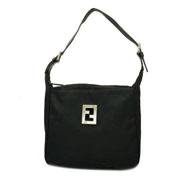 FENDIAuth  FF Logo Women's Nylon Shoulder Bag Black