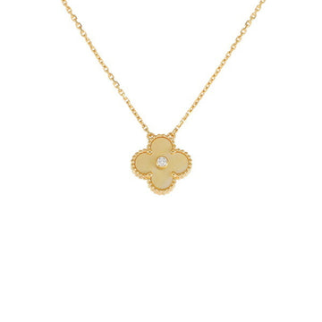 VAN CLEEF & ARPELS 2018 Christmas Limited Vintage Alhambra K18YG Yellow Gold Necklace