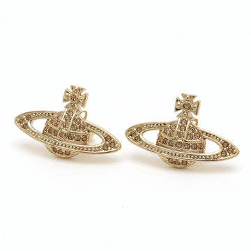 VIVIENNE WESTWOOD Bath Relief Earrings Orb Brass Rhinestone Gold 62020033