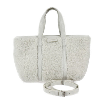 BALENCIAGA Balbes Small handbag 671404 mouton leather white 2WAY