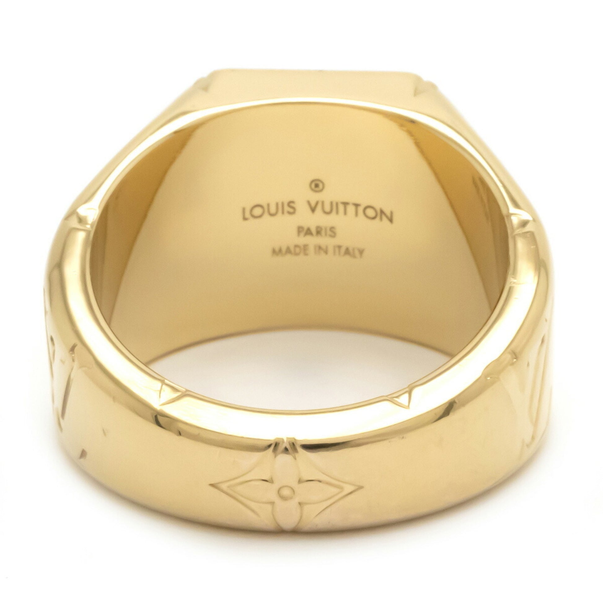 Louis Vuitton Monogram Signet Ring gold M80191, Luxury